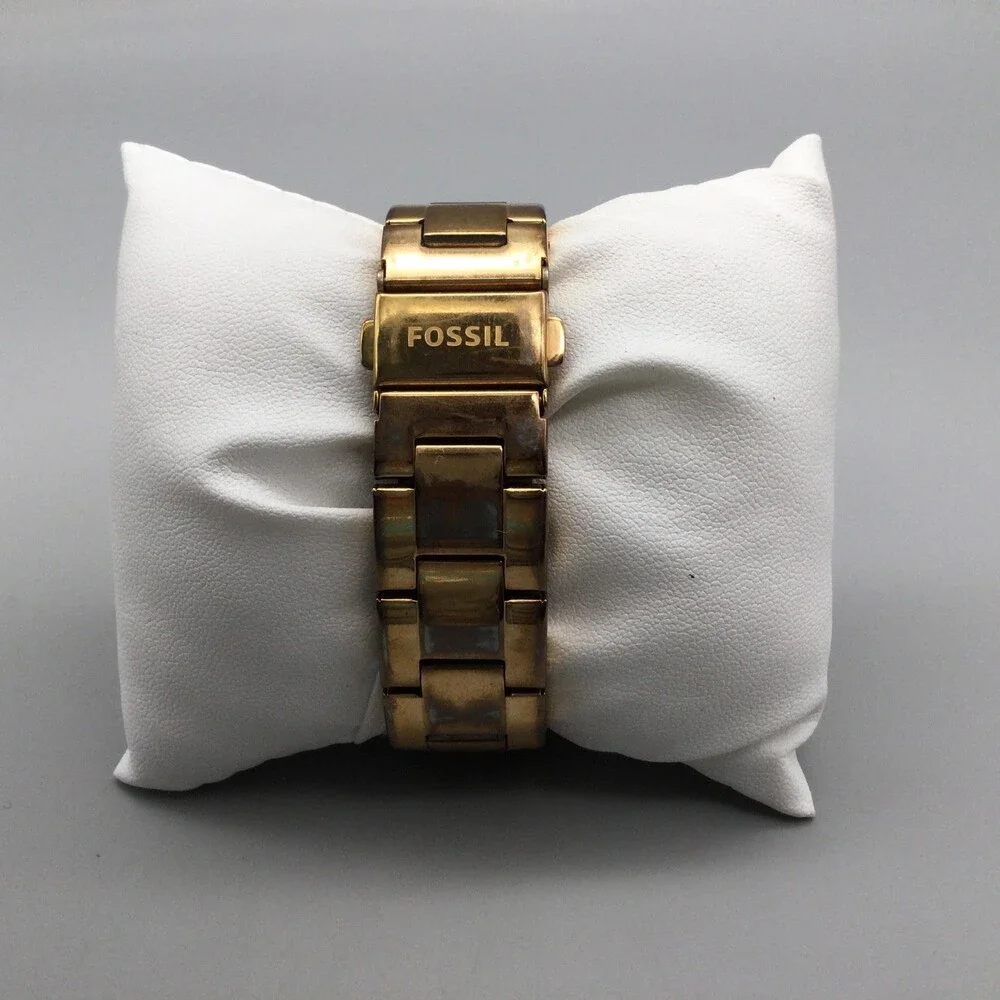 Fossil ES3590 Womens Watch 38mm Rose Gold Tone Crystals New Battery 6